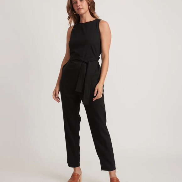Marine Layer Eloise Black Belted Jumpsuit - Picture 4 of 5